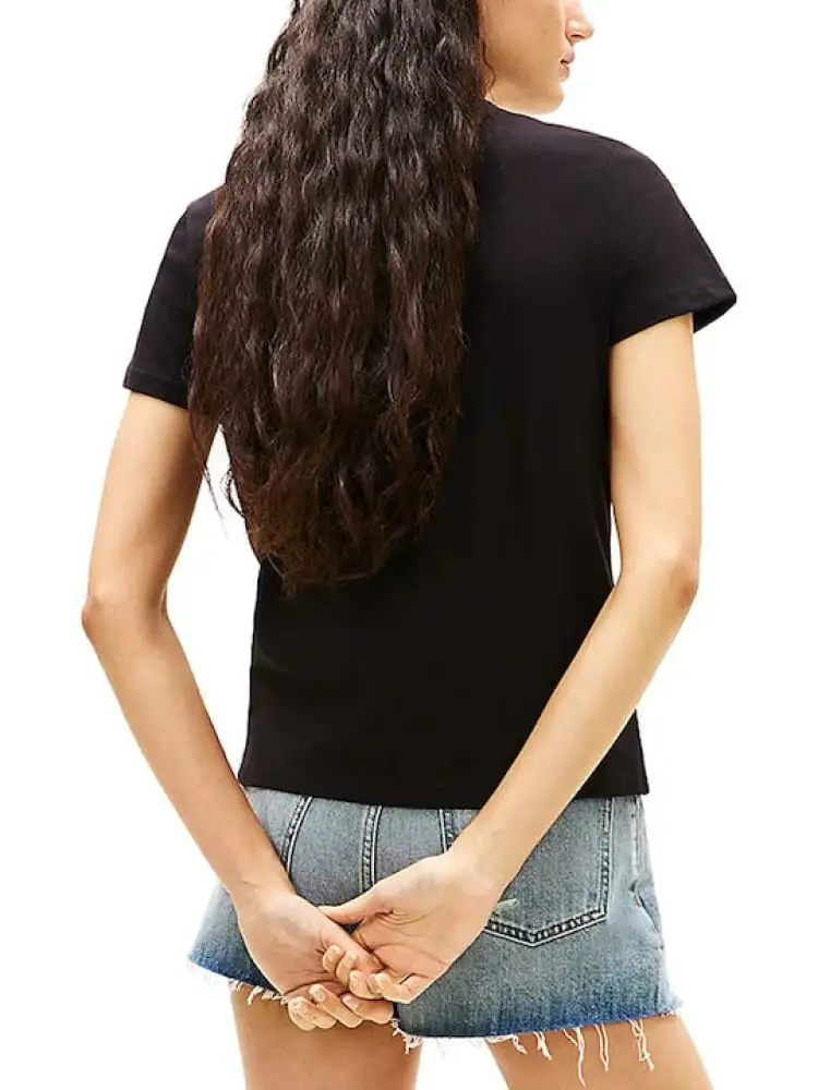 tshirt nera donna maxi logo miniatura 2