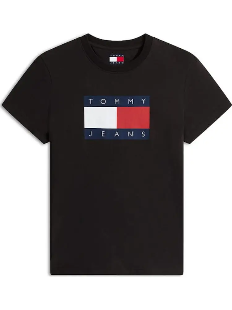 tshirt nera donna maxi logo