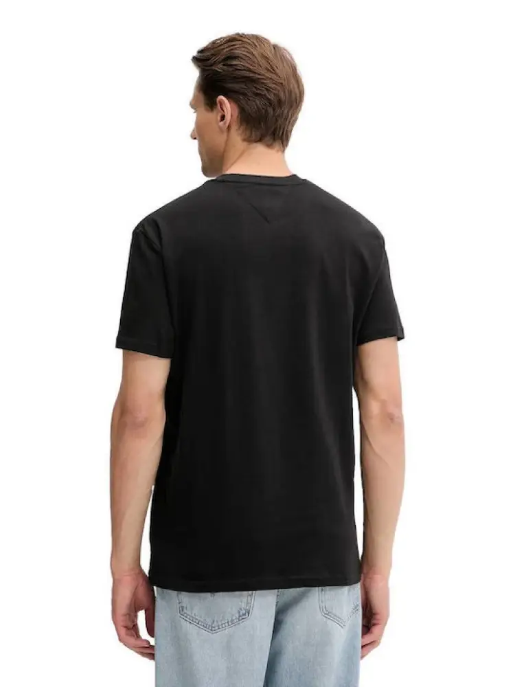tshirt nera uomo in cotone maxi logo sul davanti miniatura 3