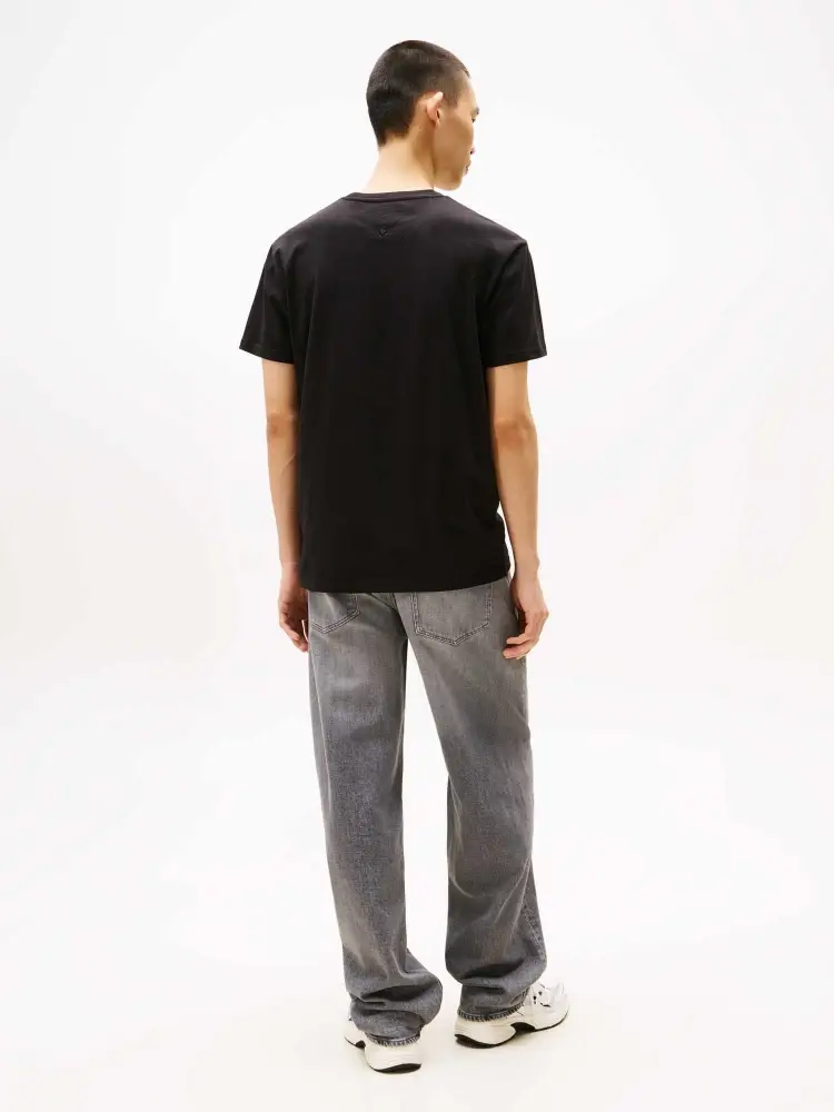 tshirt nera uomo in cotone maxi logo sul davanti miniatura 2