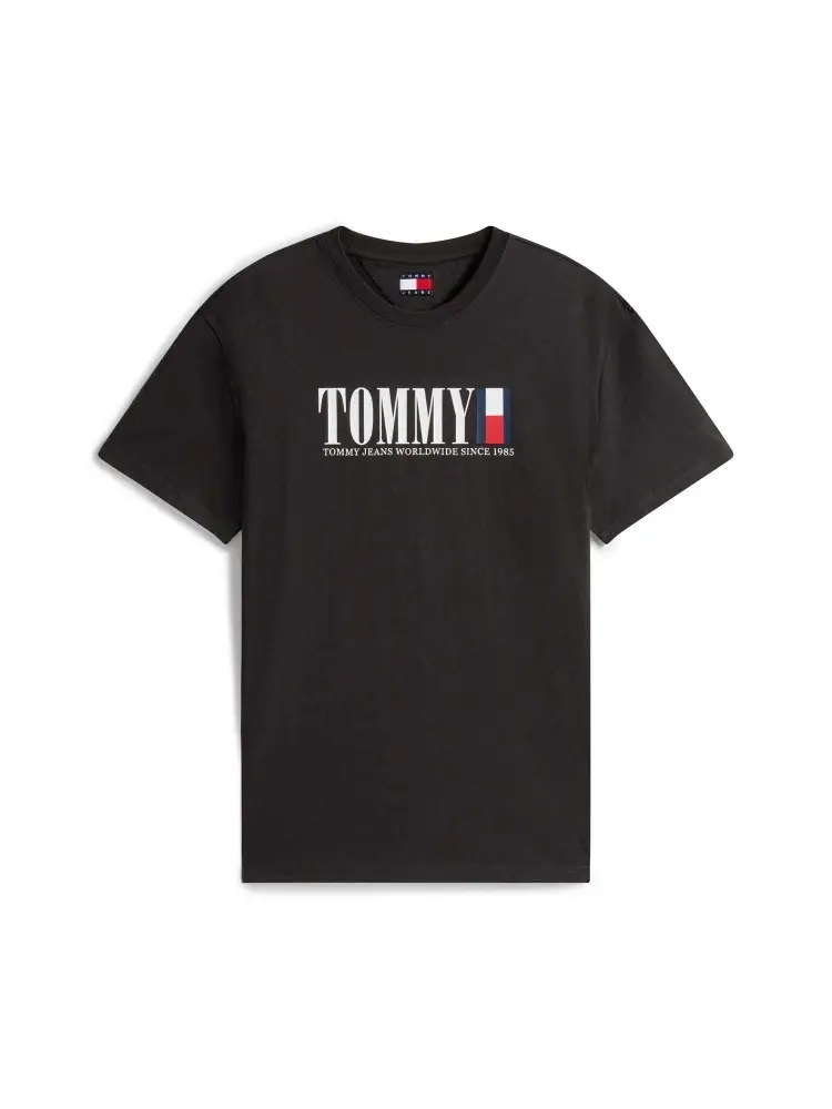 tshirt nera uomo in cotone maxi logo sul davanti