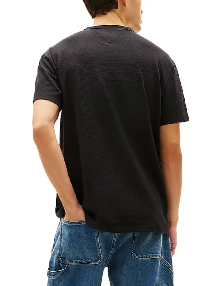 tshirt nera uomo logo sul fondo miniatura 3