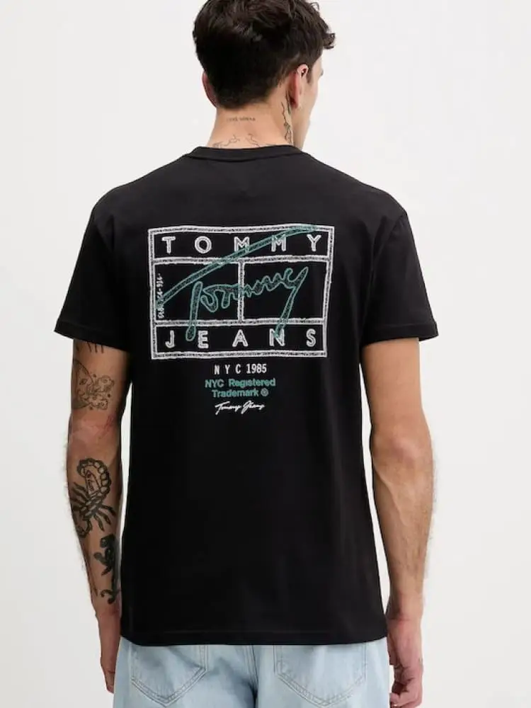 tshirt nera uomo maxi logo miniatura 2