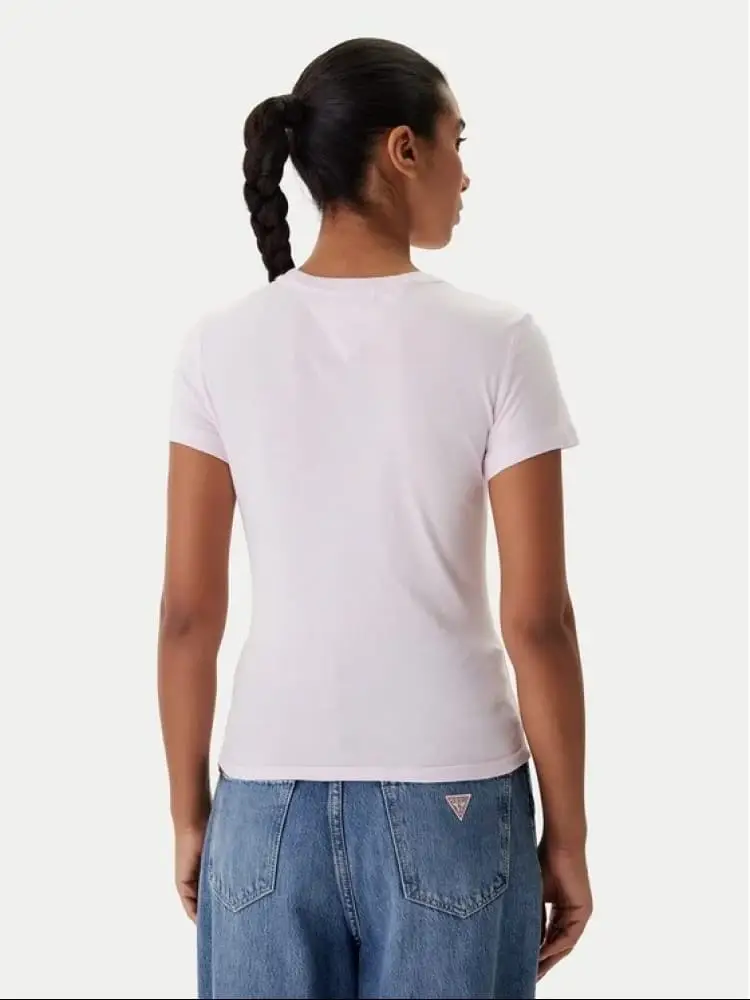 tshirt rosa donna logo sul davanti miniatura 2