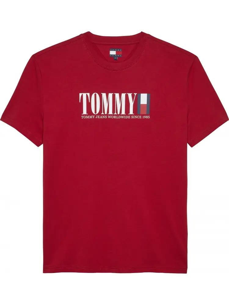 tshirt rosso vino uomo in cotone maxi logo sul davanti