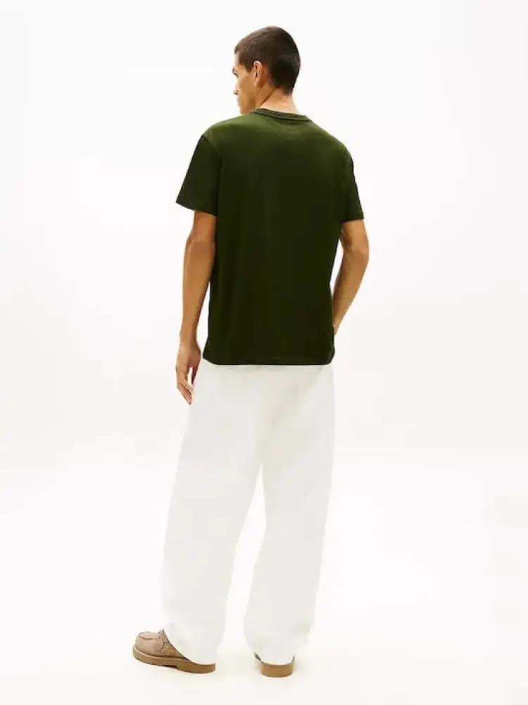 tshirt verde militare uomo logo sul davanti miniatura 2