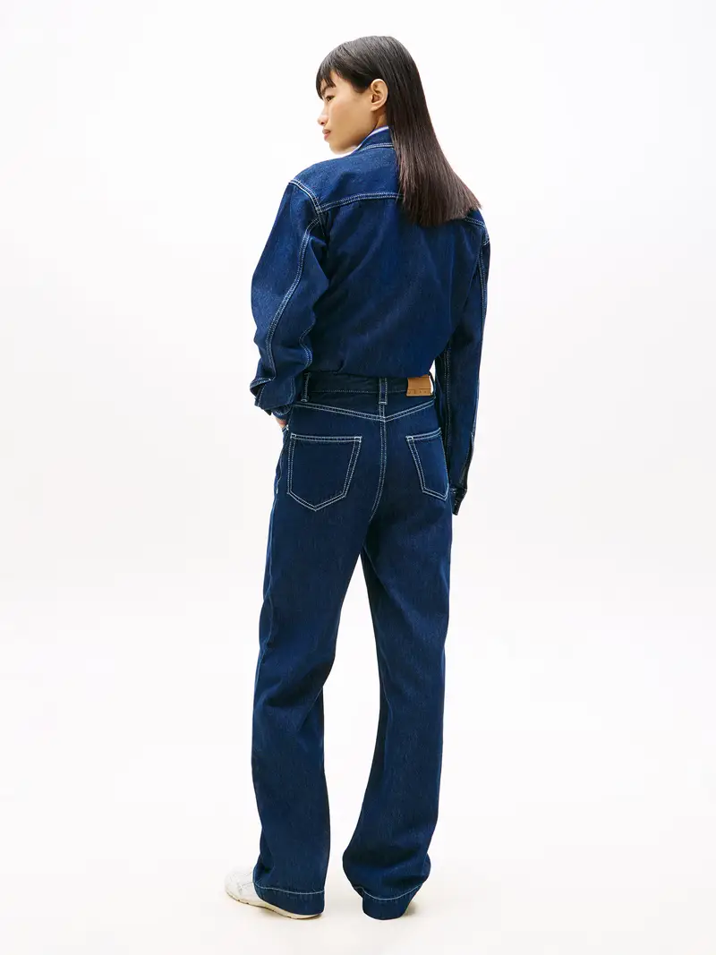 Tuta jumpsuit blu denim miniatura 3