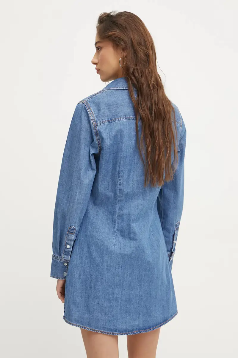 vestito di jeans colore blu DW0DW19853 miniatura 3