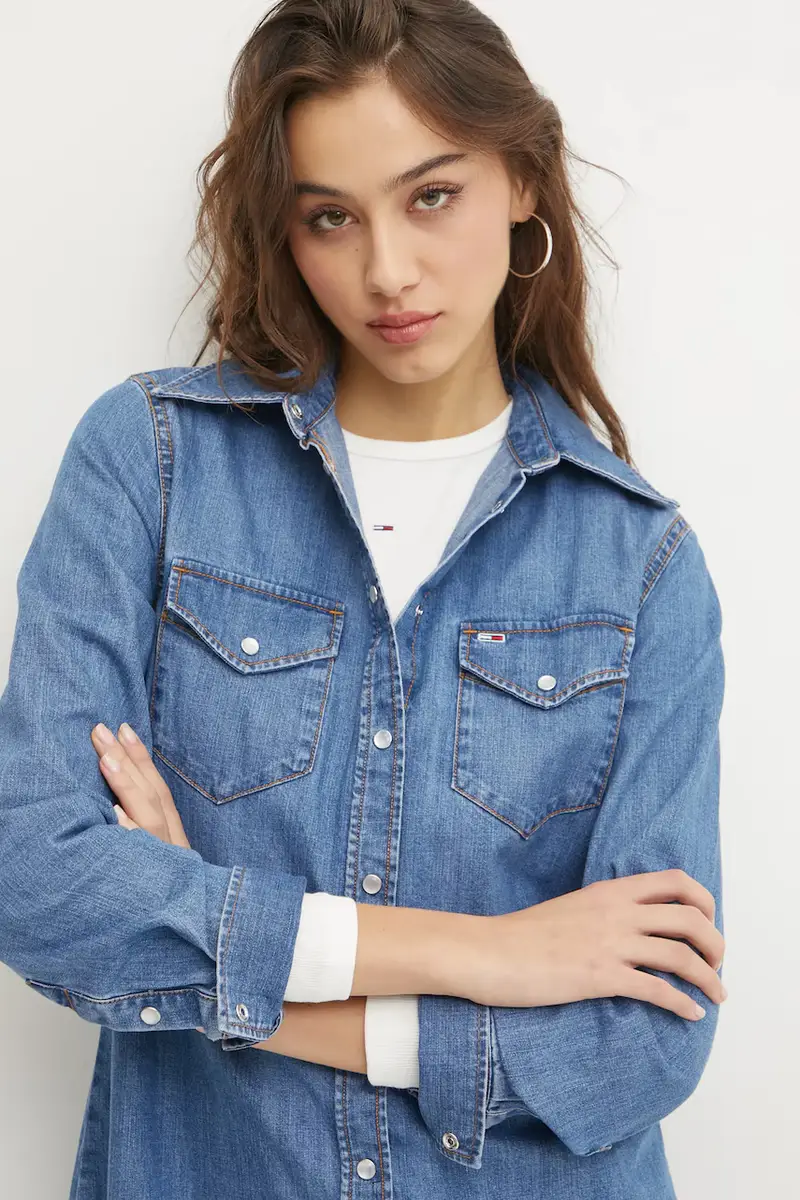 vestito di jeans colore blu DW0DW19853 miniatura 4