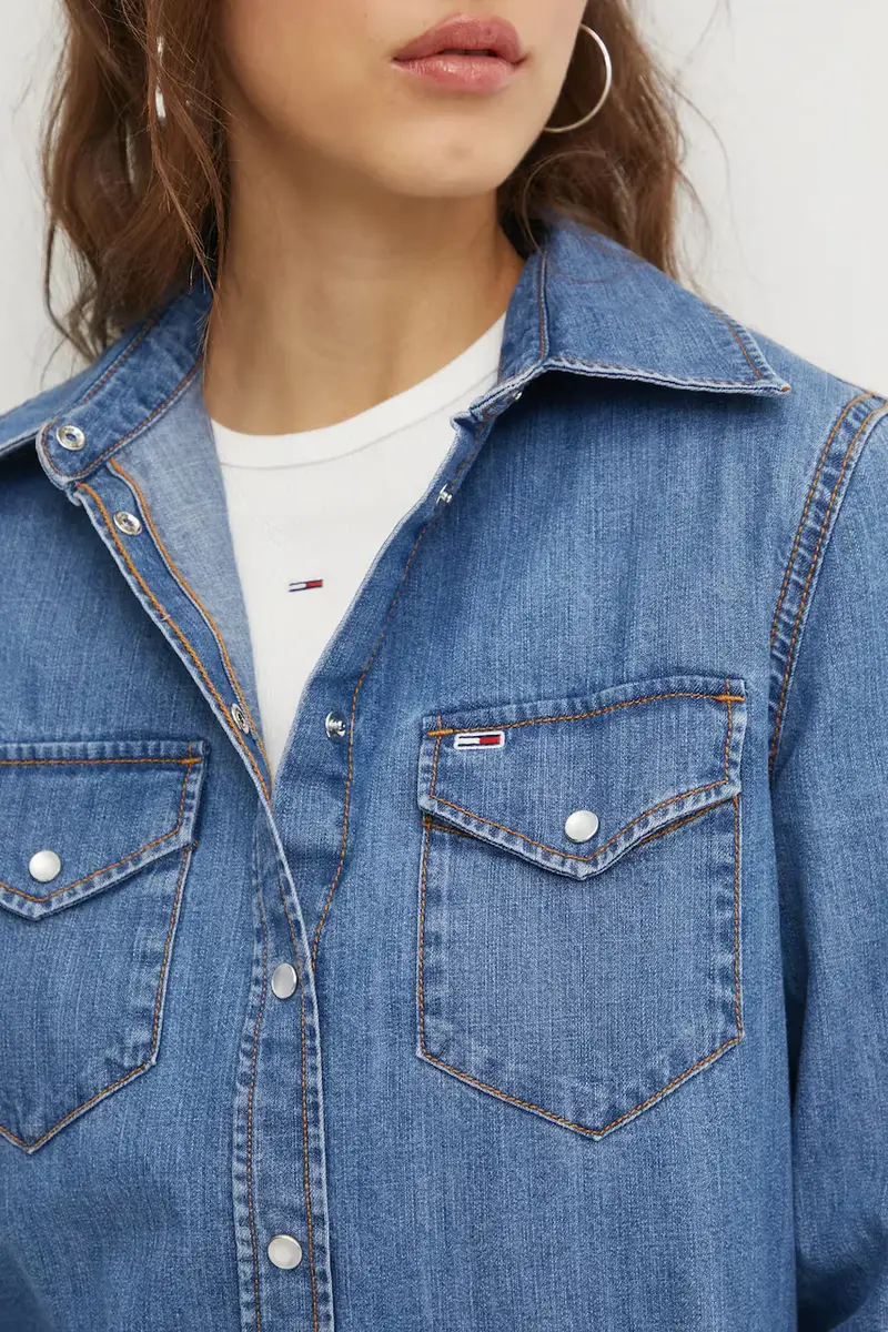 vestito di jeans colore blu DW0DW19853 miniatura 5