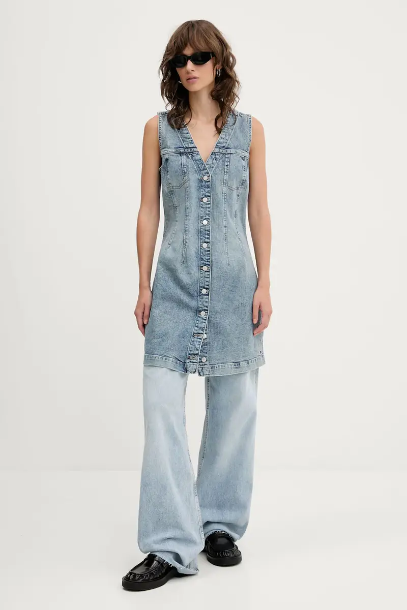 vestito di jeans colore blu DW0DW20520 miniatura 2