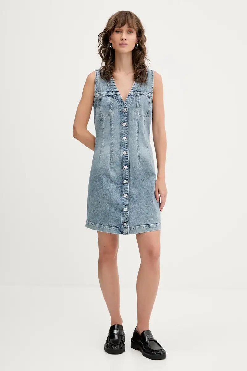 vestito di jeans colore blu DW0DW20520 miniatura 4