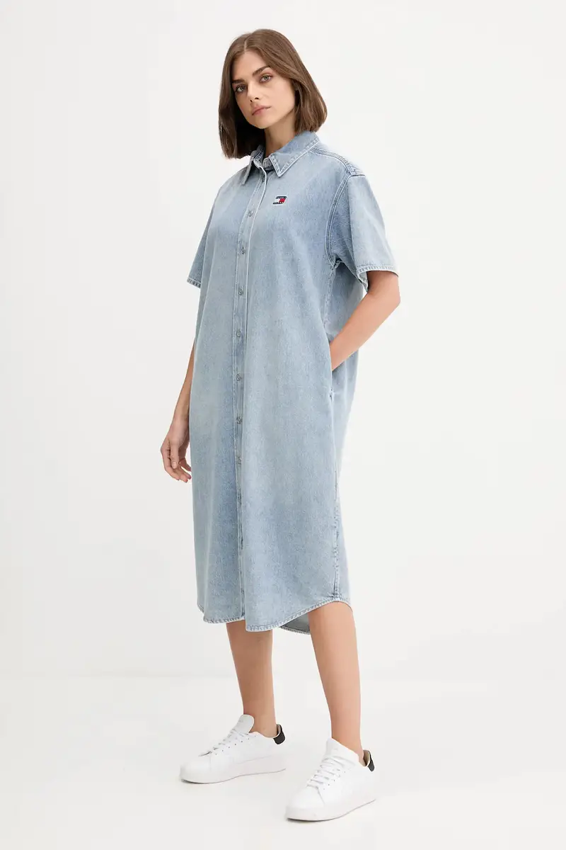 vestito di jeans colore blu DW0DW21205 miniatura 2