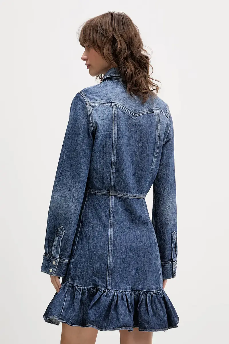 vestito di jeans colore blu navy DW0DW21635 miniatura 3