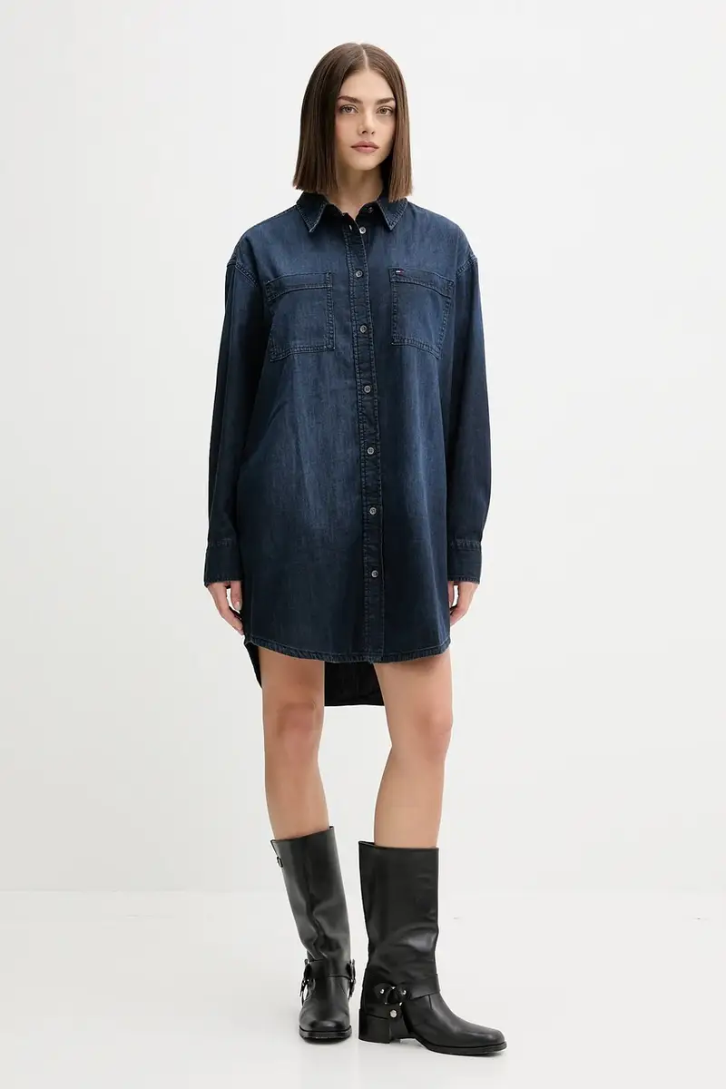 vestito di jeans colore blu navy DW0DW21650 miniatura 4