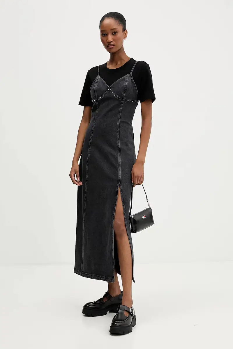 vestito di jeans colore grigio DW0DW21634 miniatura 2