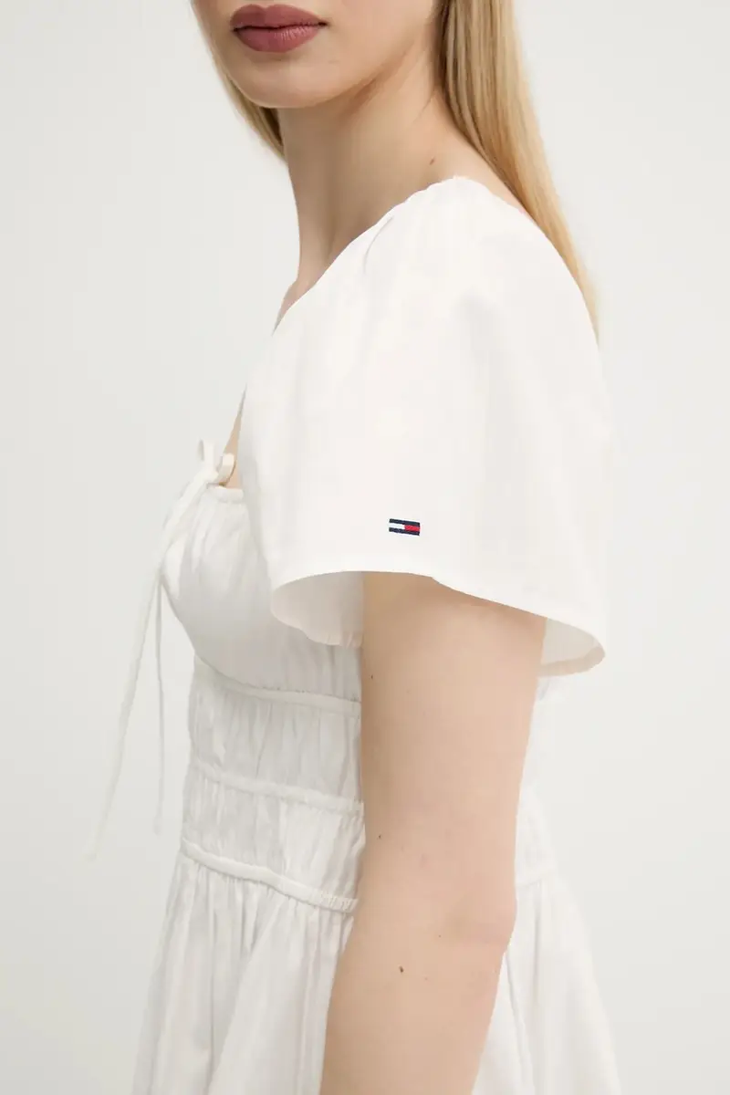 vestito in cotone colore bianco DW0DW20882 miniatura 5