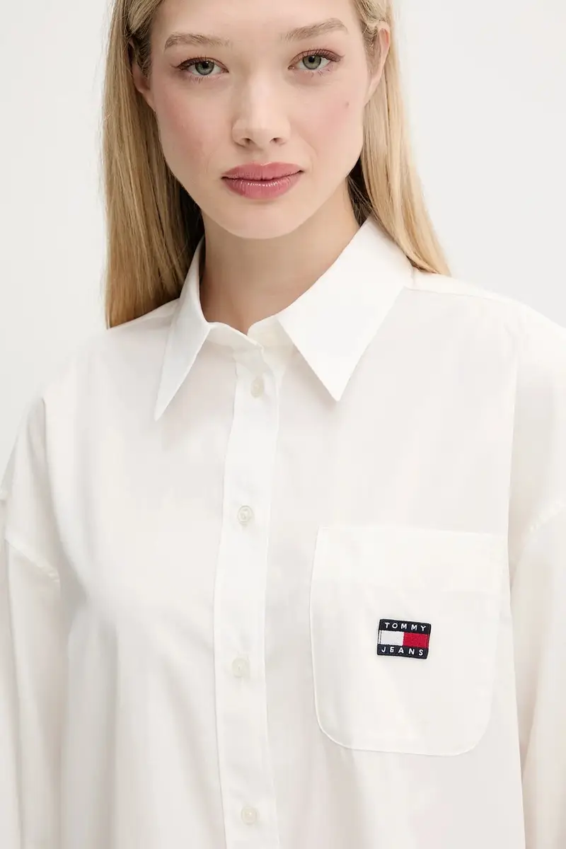 vestito in cotone colore bianco DW0DW21122 miniatura 4