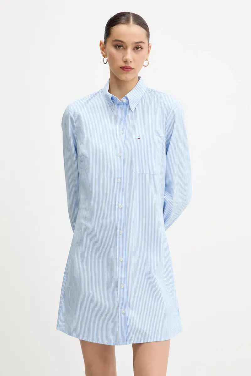 vestito in cotone colore blu DW0DW20334