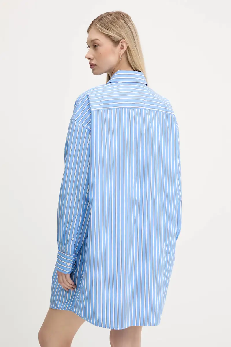 vestito in cotone colore blu DW0DW21122 miniatura 3