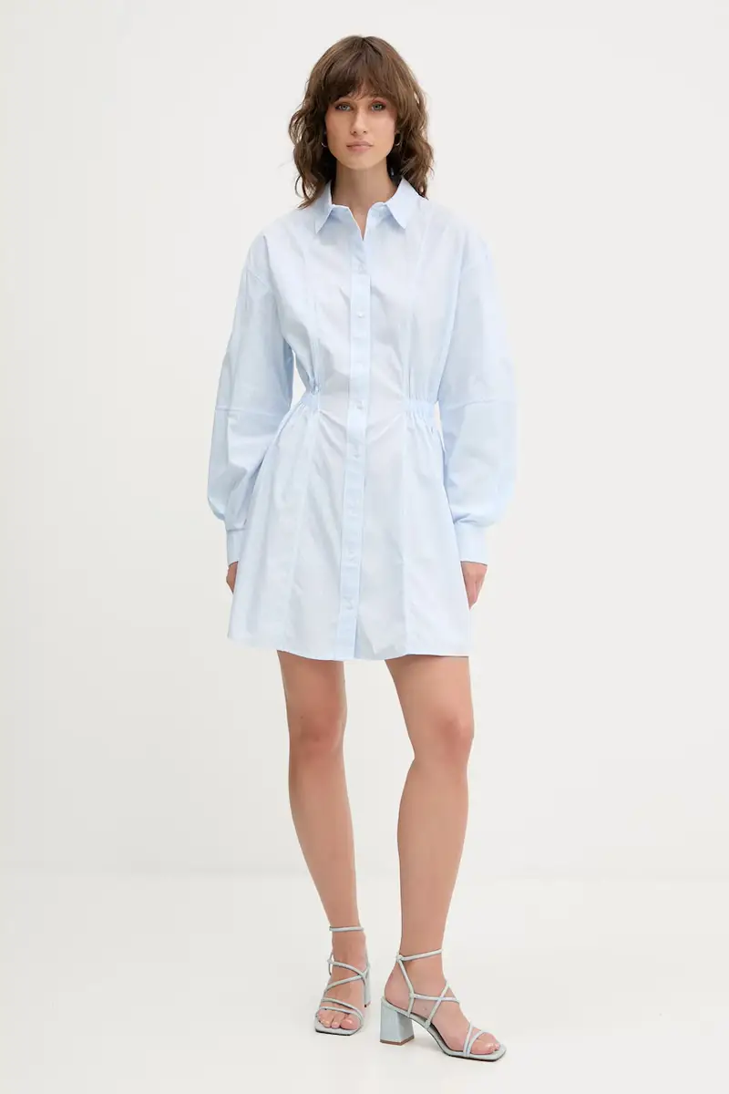 vestito in cotone colore blu DW0DW21744 miniatura 2