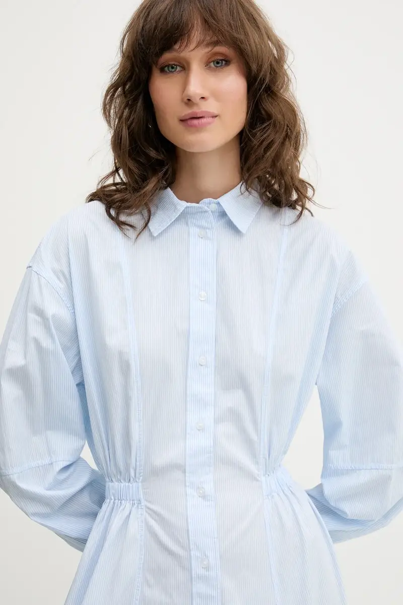 vestito in cotone colore blu DW0DW21744 miniatura 4