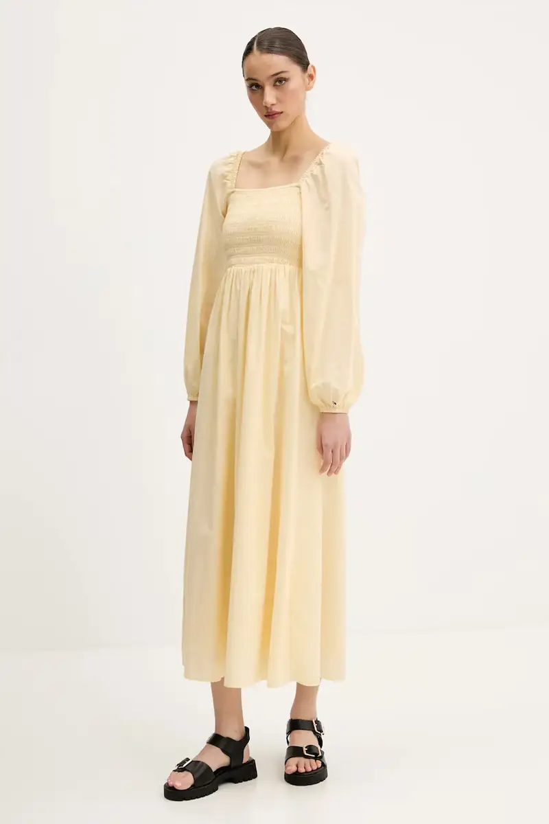 vestito in cotone colore giallo DW0DW21335 miniatura 2