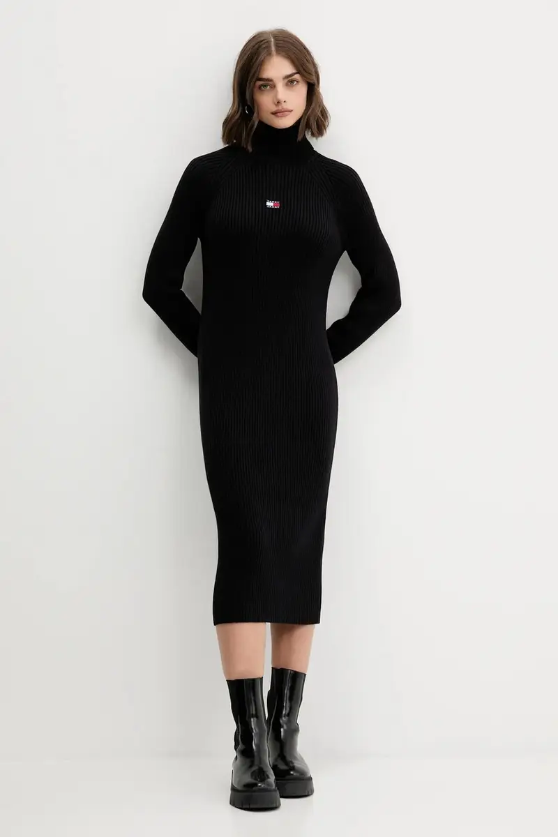 vestito in cotone colore nero DW0DW22167 miniatura 3