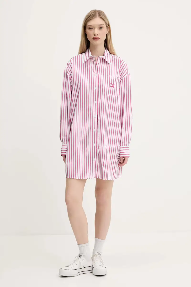 vestito in cotone colore rosa DW0DW21122 miniatura 2