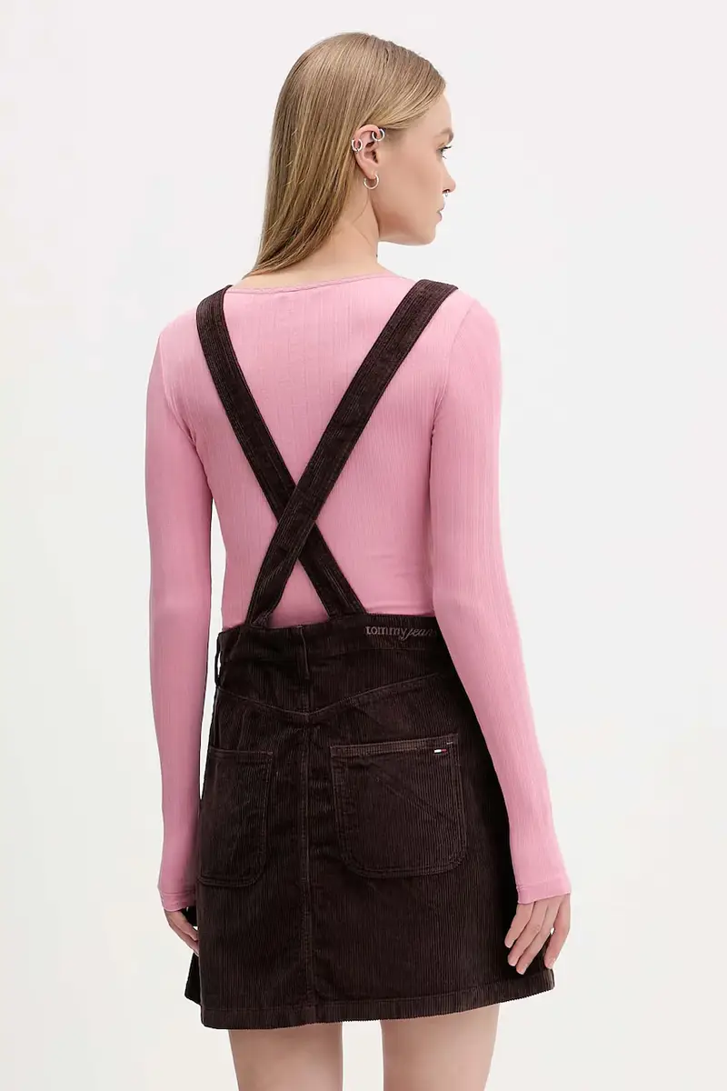 vestito in velluto a coste colore marrone DW0DW21494 miniatura 3