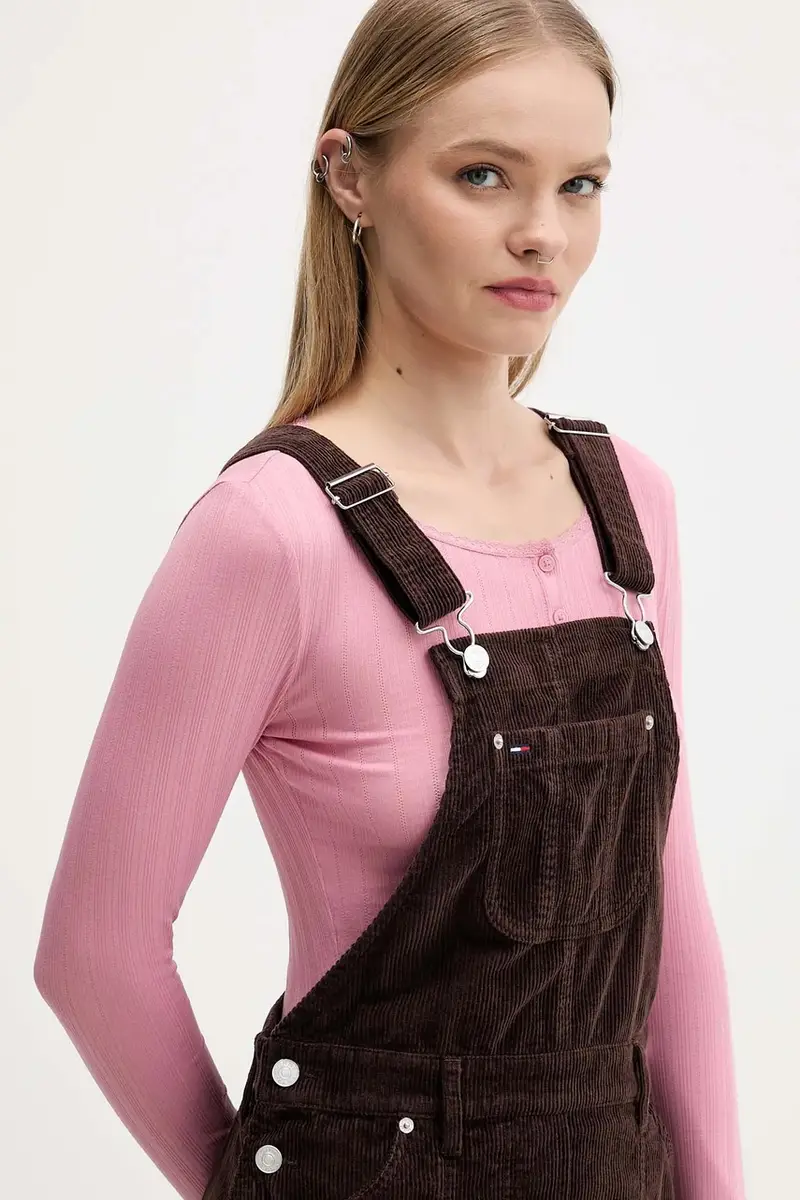 vestito in velluto a coste colore marrone DW0DW21494 miniatura 4