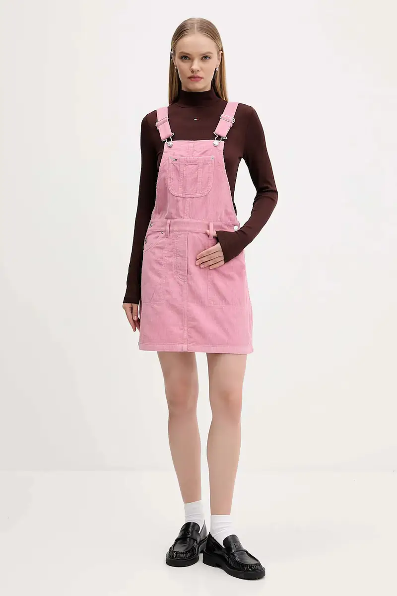 vestito in velluto a coste colore rosa DW0DW21494 miniatura 2