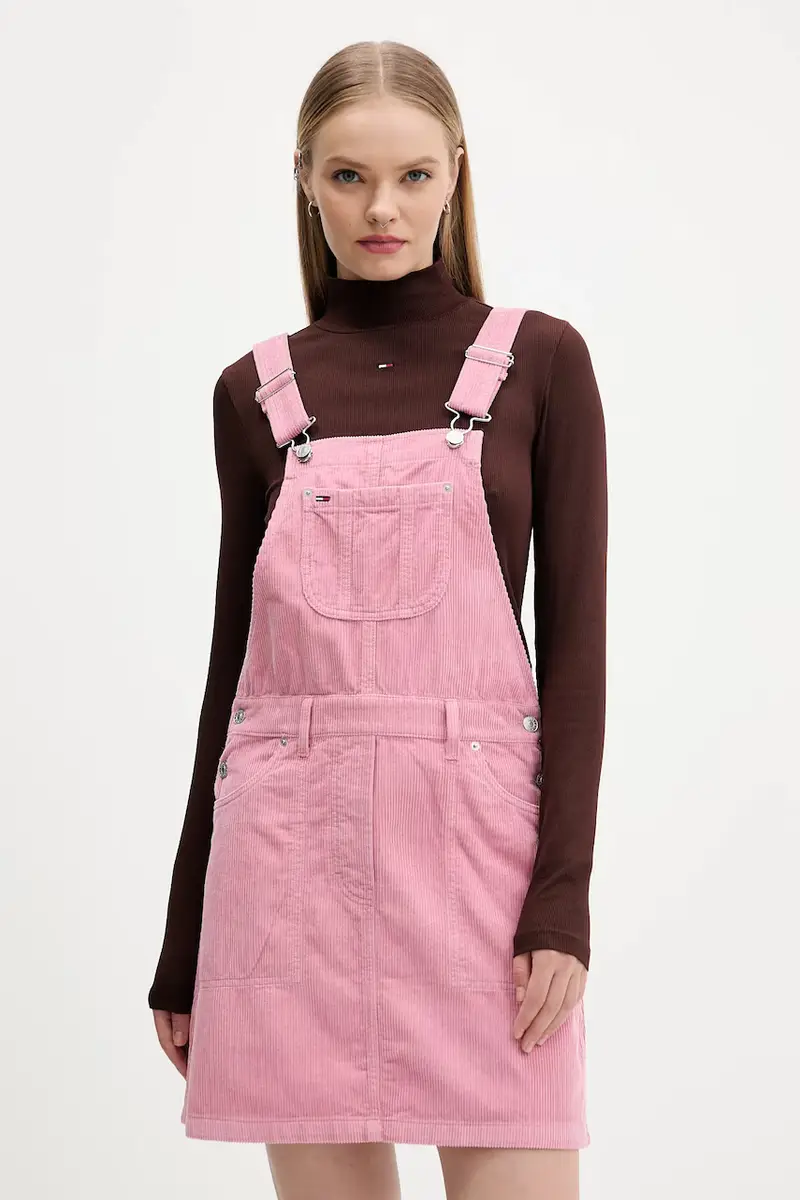 vestito in velluto a coste colore rosa DW0DW21494