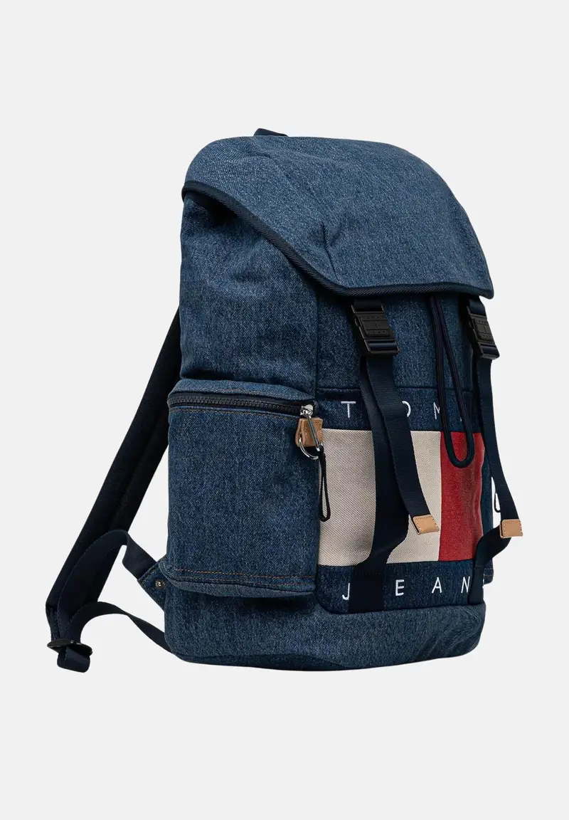 Zaino Archive in denim blu per uomo e donna con logo miniatura 2