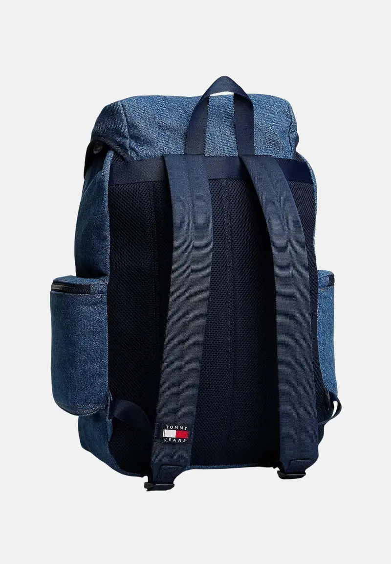 Zaino Archive in denim blu per uomo e donna con logo miniatura 3