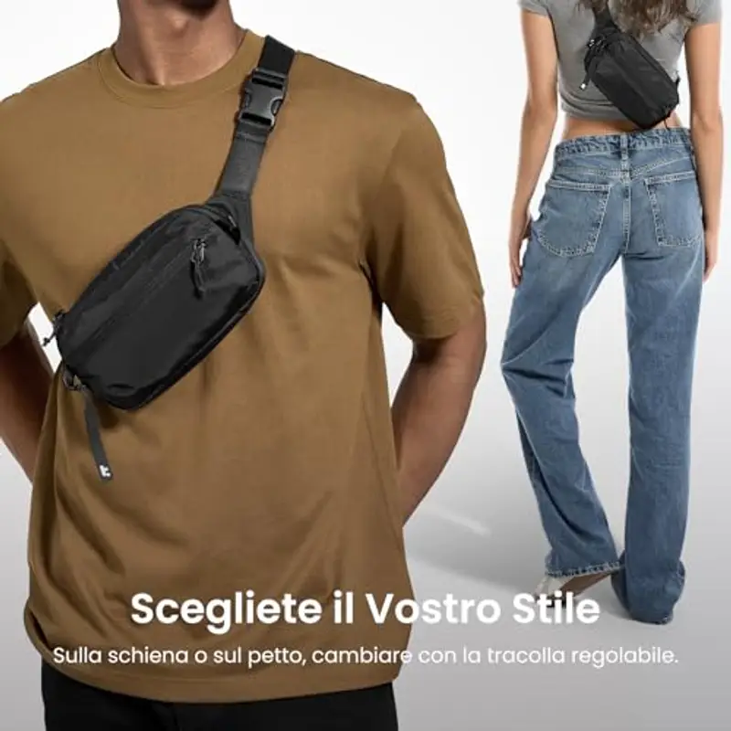 Tomtoc Marsupio Uomo Nero 815079 miniatura 3