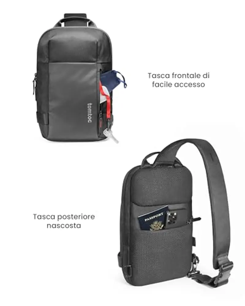 Tomtoc Borsa a tracolla Nero 2015443 miniatura 3