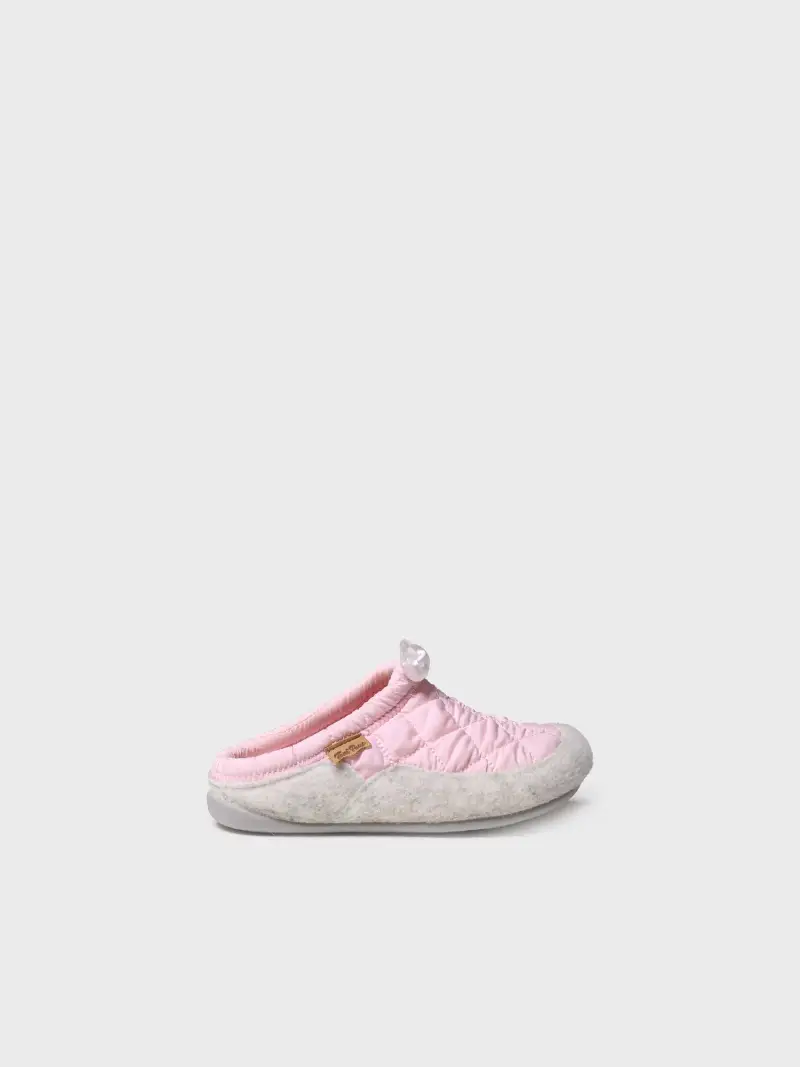 Ciabatte per bambini in feltro e tessuto trapuntato | TERRA-UM ROSA