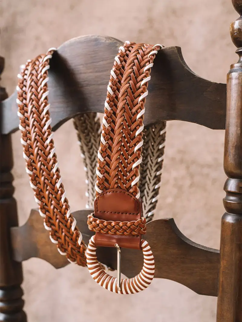 Cintura intrecciata da donna con fibbia rotonda | NIKITA CUERO