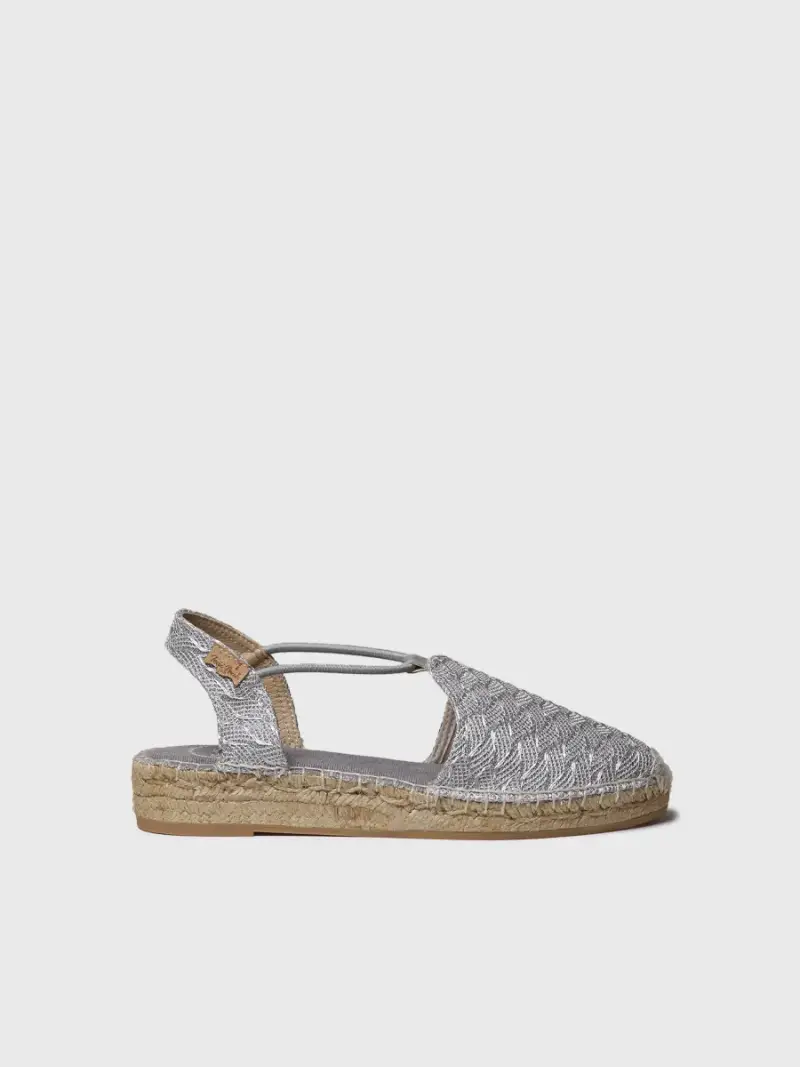Espadrilla bassa brillante da donna con elastici | NEREA-CG PLATA