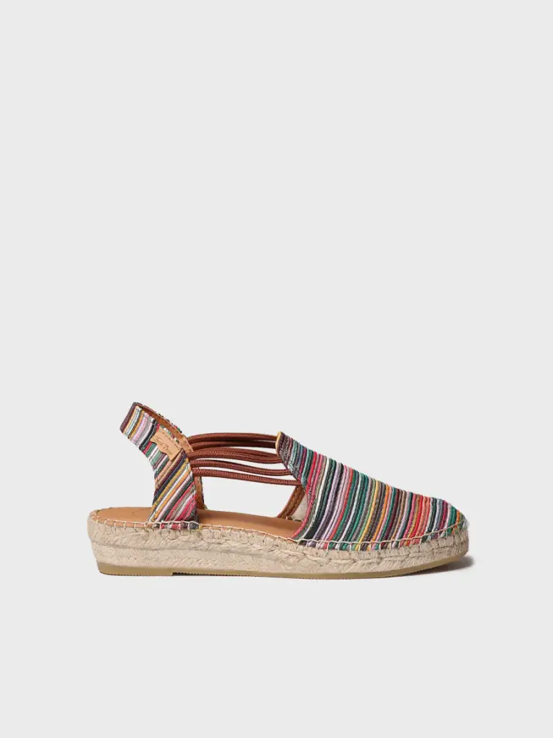 Espadrilla bassa da donna a righe multicolori | NOA-BO MULTI