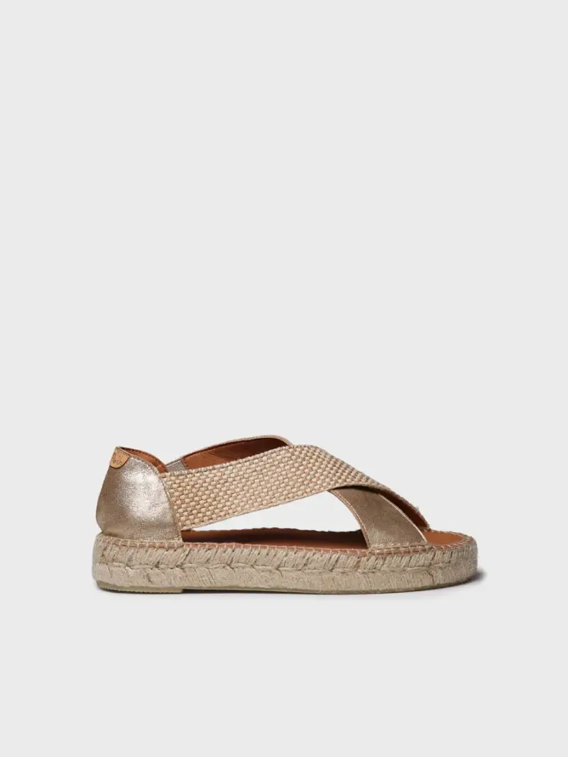 Espadrilla bassa da donna in camoscio e rafia | MAR PLATINO