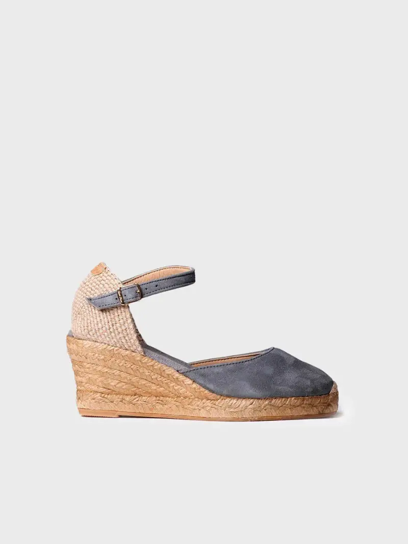 Espadrilla chiusa da donna in pelle | LLORET-5 GRIS