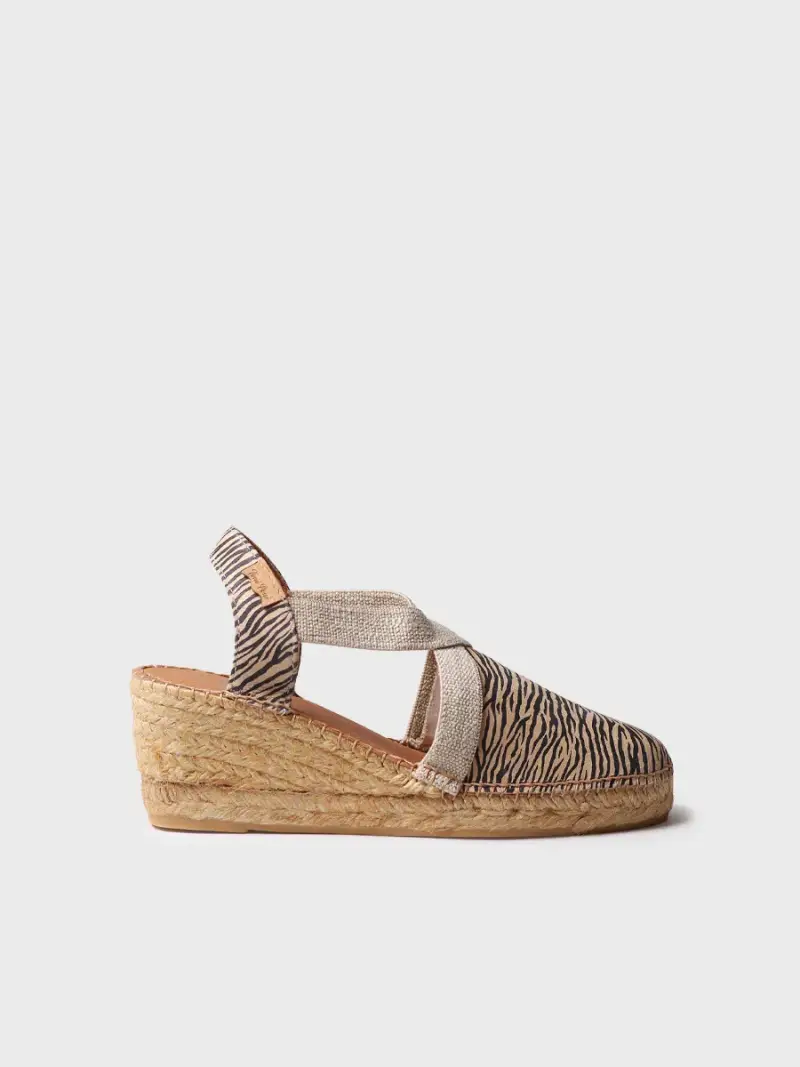 Espadrilla con zeppa con stampa zebrata | TERRA-ZB CEBRA