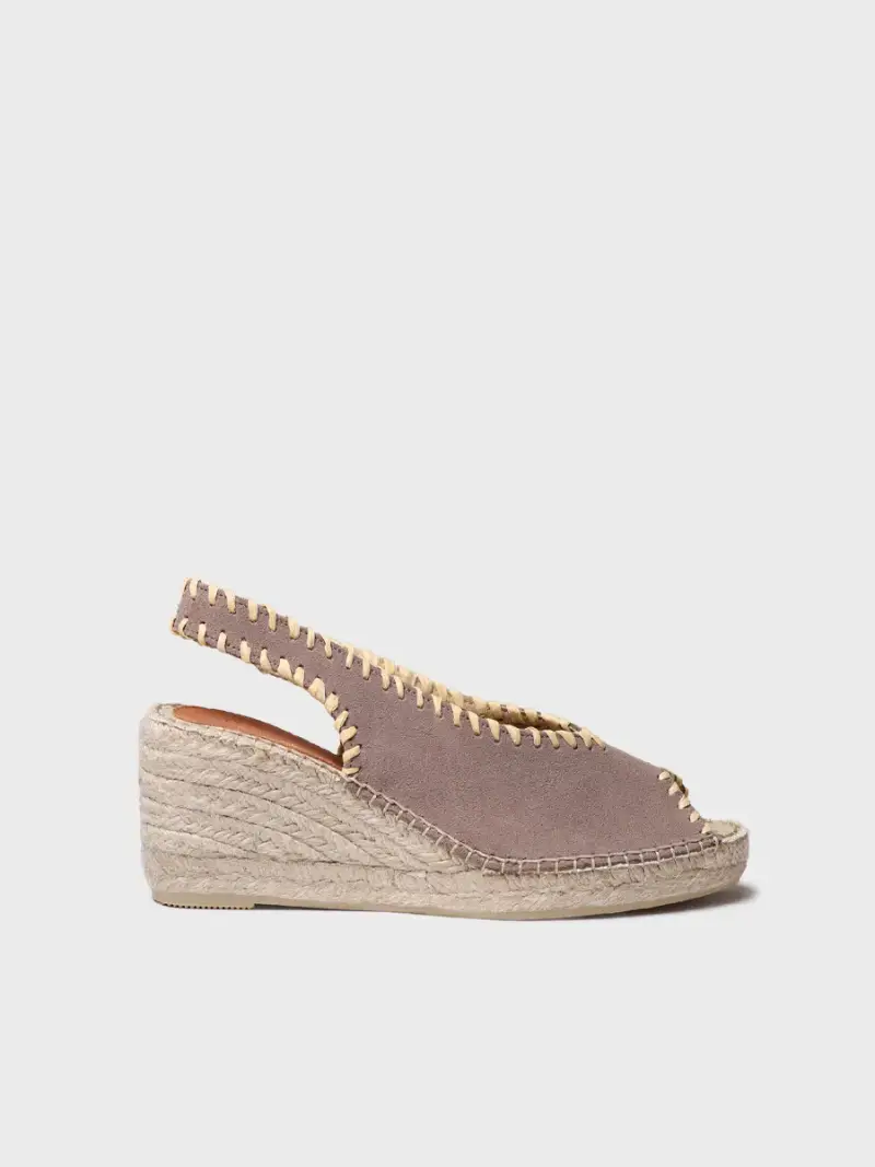 Espadrilla con zeppa stile peep toe | LAILA-SD TAUPE