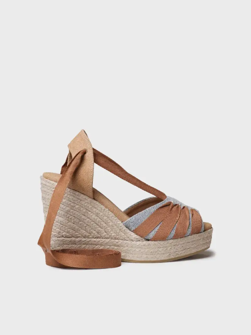 Espadrilla da donna con zeppa alta e nastri | PALS-CC