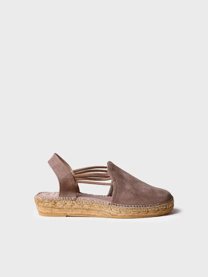 Espadrilla da donna con zeppa e fasce elastiche | NURIA TAUPE