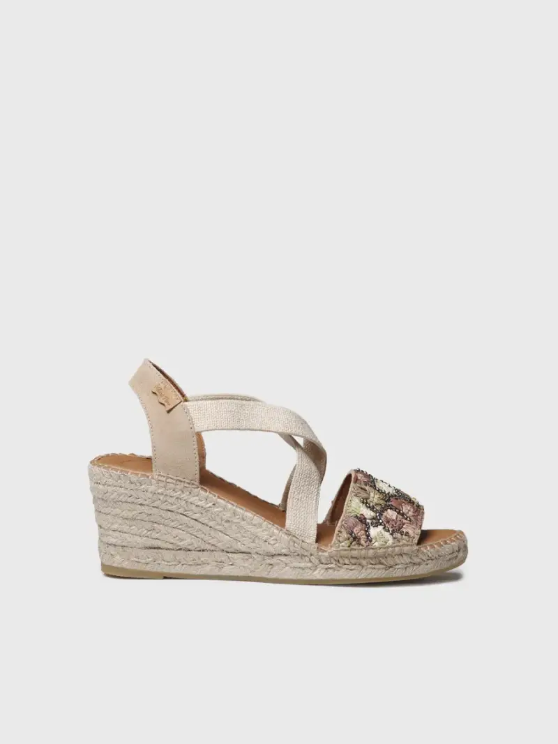 Espadrilla da donna con zeppa in rafia multicolore | SUSA-FS MULTI
