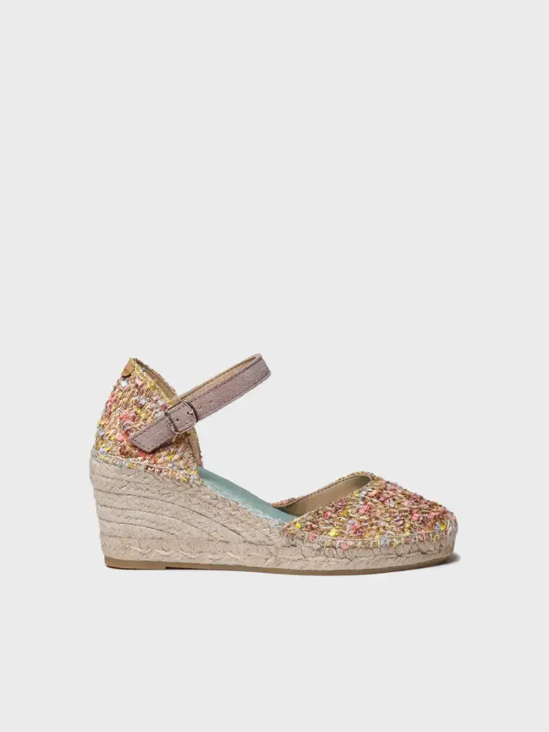 Espadrilla da donna con zeppa in tessuto multicolore | JANEL-CO MULTI