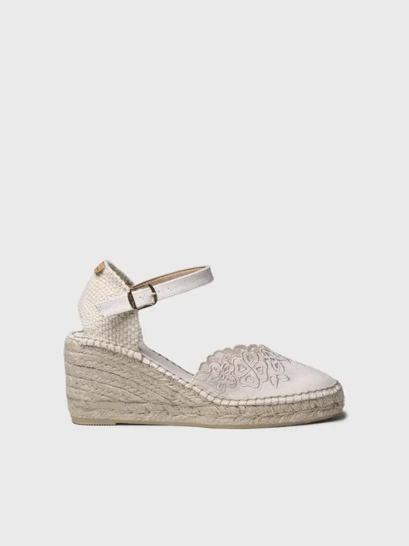 Espadrilla da donna con zeppa ricamata | NAIARA CRUDO